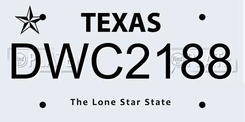 DWC2188 Texas License Plate