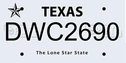 DWC2690 Texas License Plate