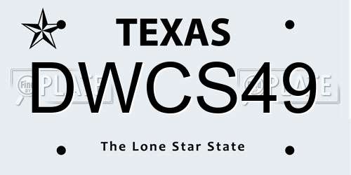 DWCS49 Texas License Plate