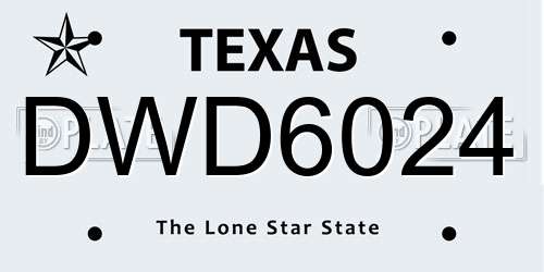 DWD6024 Texas License Plate