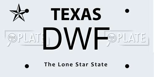 DWF Texas License Plate