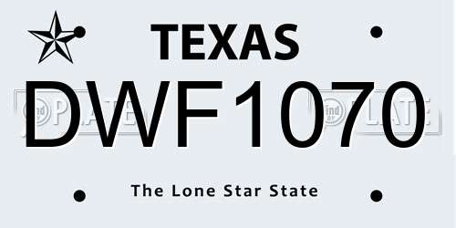 DWF1070 Texas License Plate
