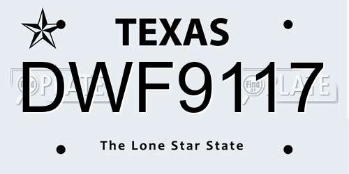 DWF9117 Texas License Plate