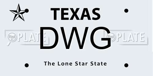 DWG Texas License Plate