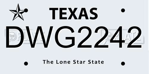 DWG2242 Texas License Plate