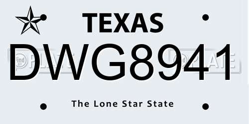 DWG8941 Texas License Plate