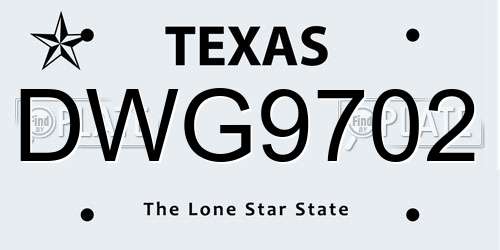 DWG9702 Texas License Plate
