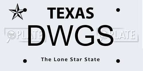 DWGS Texas License Plate