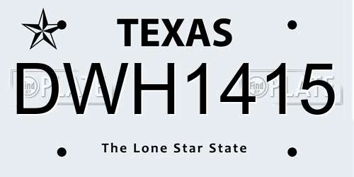 DWH1415 Texas License Plate
