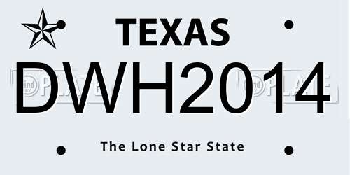 DWH2014 Texas License Plate