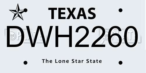 DWH2260 Texas License Plate