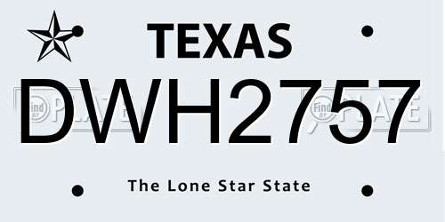 DWH2757 Texas License Plate