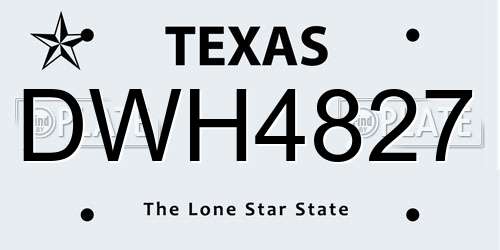 DWH4827 Texas License Plate