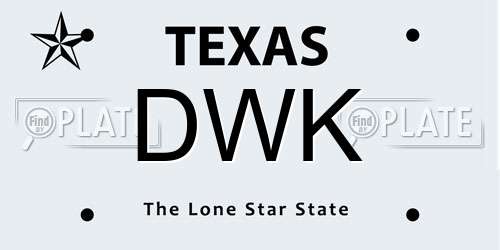 DWK Texas License Plate