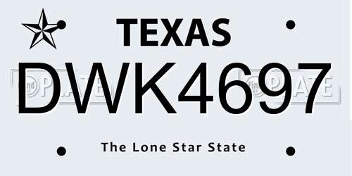 DWK4697 Texas License Plate