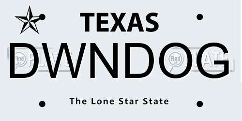 DWNDOG Texas License Plate