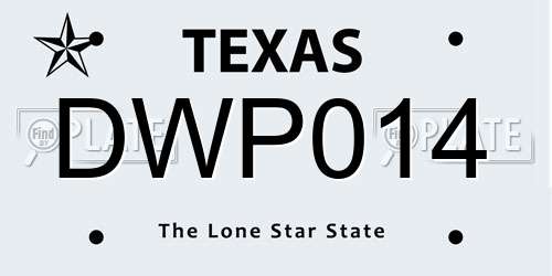 DWP014 Texas License Plate