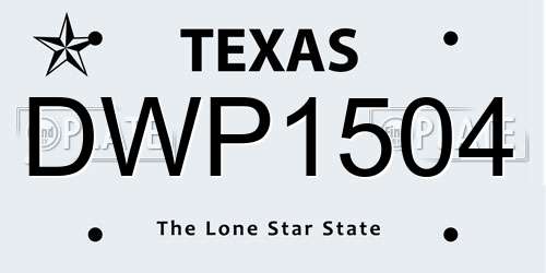 DWP1504 Texas License Plate