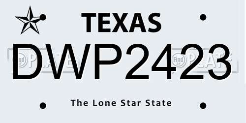 DWP2423 Texas License Plate