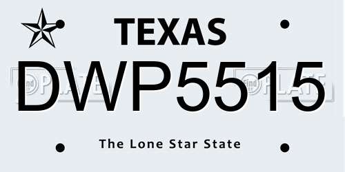 DWP5515 Texas License Plate