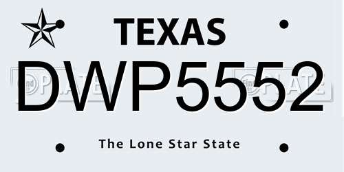 DWP5552 Texas License Plate