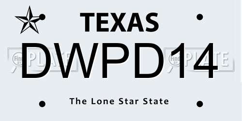 DWPD14 Texas License Plate