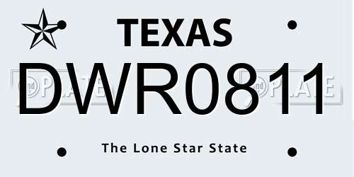 DWR0811 Texas License Plate