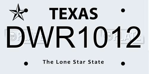 DWR1012 Texas License Plate