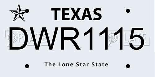DWR1115 Texas License Plate
