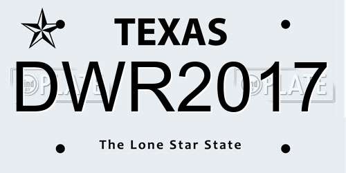 DWR2017 Texas License Plate