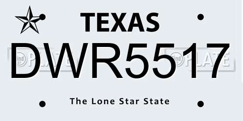 DWR5517 Texas License Plate
