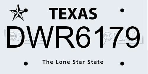 DWR6179 Texas License Plate