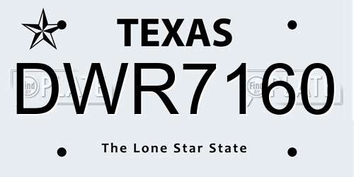 DWR7160 Texas License Plate