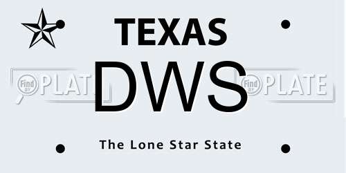 DWS Texas License Plate