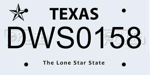 DWS0158 Texas License Plate