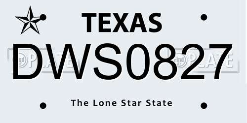 DWS0827 Texas License Plate