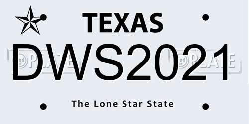 DWS2021 Texas License Plate