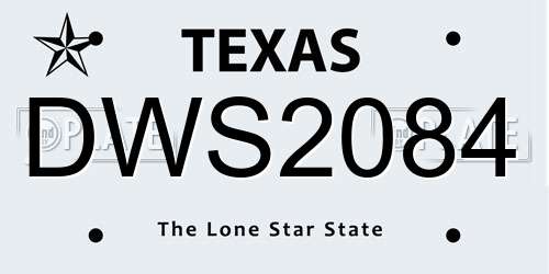 DWS2084 Texas License Plate