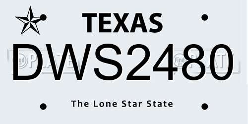 DWS2480 Texas License Plate