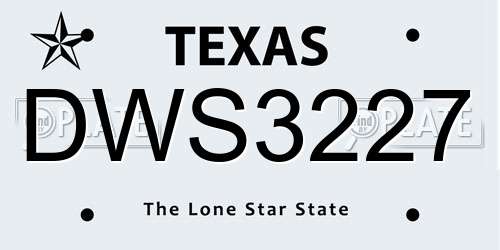 DWS3227 Texas License Plate