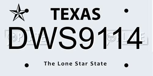 DWS9114 Texas License Plate