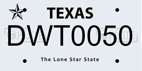 DWT0050 Texas License Plate