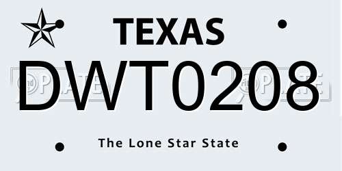 DWT0208 Texas License Plate