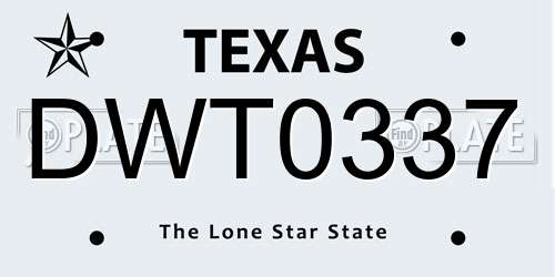DWT0337 Texas License Plate