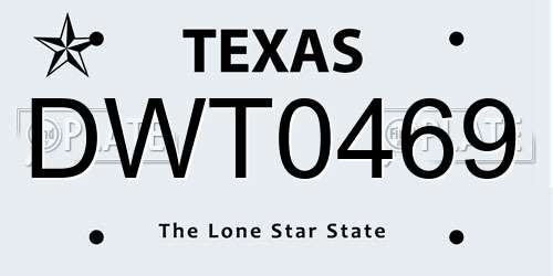 DWT0469 Texas License Plate