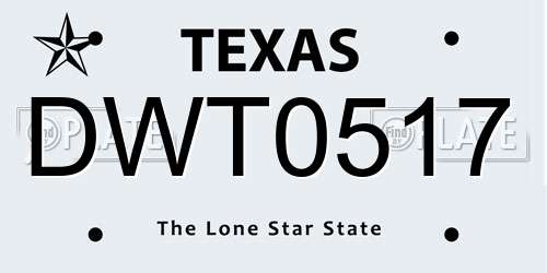 DWT0517 Texas License Plate