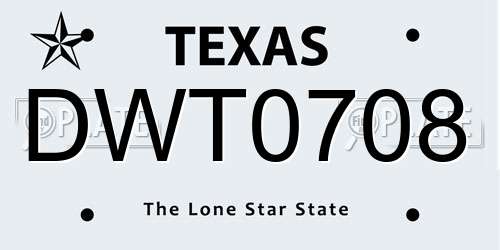 DWT0708 Texas License Plate