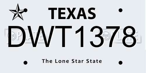 DWT1378 Texas License Plate