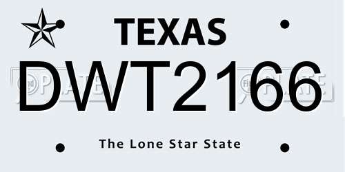 DWT2166 Texas License Plate