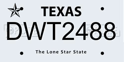 DWT2488 Texas License Plate
